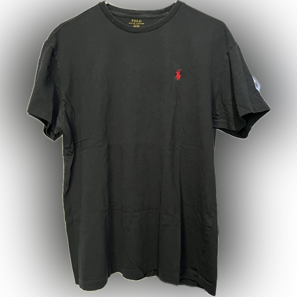 Polo by Ralph Lauren Men's Black Tee with Red Logo